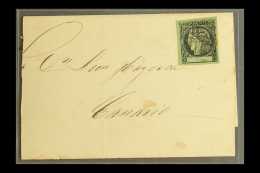 CORRIENTES 1864 (2c) Green, SG P61, Fine With 4 Margins On Pretty Letter Sheet, Cancelled By Pen Strokes, Cover... - Altri & Non Classificati