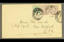 WHALING 1900 (6 Dec) Env From Dundee To New Bedford, USA, Bearing ½d And 1d (x2) Stamps, On Reverse The... - Non Classificati