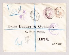 GB Ganzsachen Brief Mit 6pence Und 1penny 6.6.1900 London Einschreiben Gesendet Nach Leipzig D - Brieven En Documenten