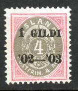 ISLAND  1902  (*)   Y&T N° 24   - P12.5   - Sans Gomme - Without Gum - Neufs