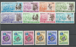 Rwanda: 219/ 232 * - 1962-69: Mint/hinged