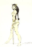 CARD COMIC IMAGES FRAZETTA 28 GIRL WITH SWORD 1993 - Other & Unclassified