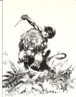 CARD COMIC IMAGES FRAZETTA 2 TARZAN KILLS LION 1993 - Andere & Zonder Classificatie