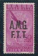 1947 Italia Italy Trieste A  AEREA RADIO 50 Lire MNH** - Luftpost