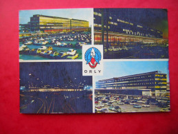 CPM 75 PARIS MULTI VUES AEROPORT DE PARIS ORLY VOYAGEE 1967 TIMBRE FLAMME AEROPORT - Aeroporto