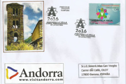 ANDORRA. Capital Iberoamericana De La Cultura 2016., Lettre FDC Adressée En Espagne - Lettres & Documents