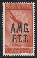 1947 Italia Italy Trieste A  AEREA RADIO 20 Lire Arancio MNH** - Luftpost