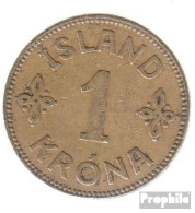 Island KM-Nr. : 3 1940 NGJ Sehr Schön Aluminium-Bronze Sehr Schön 1940 1 Krona Gekröntes Wappen - Iceland