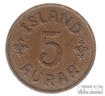 Island KM-Nr. : 7 1940 Vorzüglich Bronze Vorzüglich 1940 5 Aurar Gekröntes Monogramm - Islandia