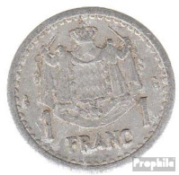 Monaco KM-Nr. : 120 1943 Sehr Schön Aluminium Sehr Schön 1943 1 Franc Louis II. - 1922-1949 Louis II