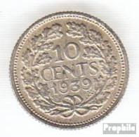 Niederlande KM-Nr. : 163 1939 Sehr Schön Silber Sehr Schön 1939 10 Cents Wilhelmina I. - 10 Cent