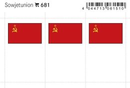 Lindner 681 Flaggen-Sticker: Sowjetunion, 24 X 38 Mm - Autres & Non Classés