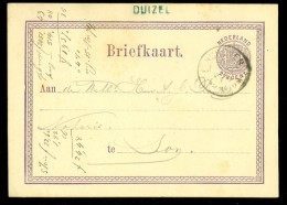 HANDGESCHREVEN BRIEFKAART Uit 1872 Van HALTESTEMPEL DUIZEL Naar NOTARIS Te SON   (10.472c) - Lettres & Documents