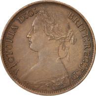 Monnaie, Grande-Bretagne, Victoria, Farthing, 1867, TTB+, Bronze, KM:747.2 - B. 1 Farthing
