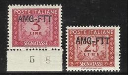 1949 Italia Italy Trieste A SEGNATASSE  POSTAGE DUE L.3 + L.25 MNH** - Segnatasse