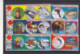 Jeux Olympiques - Guinée - Série Oblitéré De 1972 - Patinage - Hockey - Ski - Flamme - Winter 1972: Sapporo