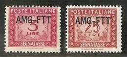 1949 Italia Italy Trieste A SEGNATASSE  POSTAGE DUE L.3 + L.25 (18+25) MNH** - Taxe