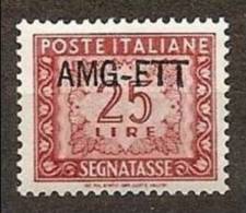 1949 Italia Italy Trieste A SEGNATASSE  POSTAGE DUE L.25 Rosso (25) MNH** - Strafport