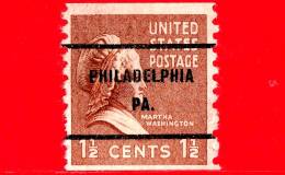 USA - STATI UNITI - Usato - 1938 - Martha Washington - Philadelphia PA - 1 1/2 - Voorafgestempeld