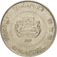 Monnaie, Singapour, 10 Cents, 1987, British Royal Mint, TTB+, Copper-nickel - Singapore