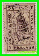 ESPAÑA -  MELILLA  ( EUROPA )  SELLO BENEFICO CONTRA EL PARO  5 Ctms: - Postage-Revenue Stamps