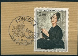 MONACO : Y&T (o)  N°  843 "Portrait De Dédie " Sur Fragment Avec Cachet 1er Jour - Usados