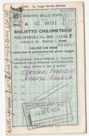 FERROVIE DELLO STATO /  Biglietto Chilometrico _ 4 Ottobre 1974 - Europa