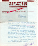 35 - RENNES - FACTURE COMPTOIR DE L' OUEST - 19 RUE DUHAMEL- IMPRIMERIE -1937 - Printing & Stationeries