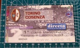 Calcio Ticket BIGLIETTO TORINO - COSENZA 2000-2001 - Tickets D'entrée