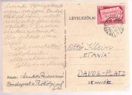 Hungria, 1949, For Davos-Platz - Storia Postale