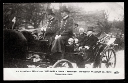 CPA  ANCIENNE- FRANCE- RECEPTION DES SOUVERAINS ÉTRANGERS A PARIS- PRÉSIDENTS WILSON  ET POINCARÉ EN 1918- ATTELAGE - Receptions