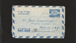 E)1952 ISRAEL, RUNNING STAG, AIR MAIL, AEROGRAMME TO MEXICO, RARE DESTINATION, XF - Briefe U. Dokumente