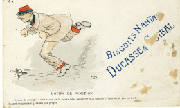 CPA (militaria Humoristique) MOTIF DE PUNITION (defaut)  (illustrateur Guillaume)pub Biscuits Nantais Ducasse Et Guibal - Guillaume