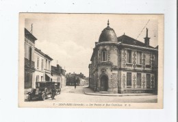 LESPARRE (GIRONDE) 7 LES POSTES ET RUE CASTILLON (AUTOS GAREES) 1937 - Lesparre Medoc