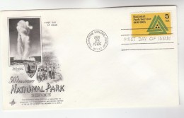 1966 Art Craft USA FDC Stamps NATIONAL PARK Pmk YELLOWSTONE NATIONAL PARK Cover OLD FAITHFUL Volcano - Volcanos