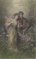WICHERA - Portrait D´un Jeune Couple- M.M. VIENNE  N° 517 M.Munk -colorisée - Wichera