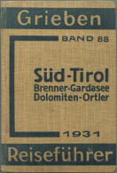 Südtirol - Brenner-Gardasee-Dolomiten-Ortler - 1931 - Mit 13 Karten - 274 Seiten - Band 88 Der Griebens Reiseführer - Italie