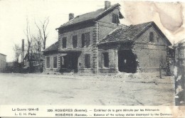 SOMME - 80 - ROSIERES - Guerre 14 - Extérieur Gare Détruite Par Les Allemands - HD Défraichi - Rosieres En Santerre