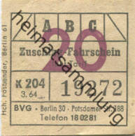 Berlin - BVG - Zuschlag-Fahrschein 1964 - Europa