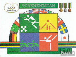 Turkmenistan Block2 (kompl.Ausg.) Postfrisch 1992 Olympische Sommerspiele 92 - Turkmenistán