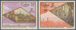 1985.49 CUBA 1985 MNH. Ed.3106-07. DIA DEL SELLO. DESARROLLO DE COMUNICACIONES. STAMP DAY. - Unused Stamps
