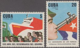 1986.66 CUBA 1986 MNH. Ed.3233-34. XXX ANIV DEL DESEMBARCO DEL GRANMA. ANIV DE LAS FAR. SHIP. - Unused Stamps