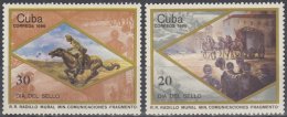 1986.67 CUBA 1986 MNH. Ed.3179-80. DIA DEL SELLO. STAMP DAY. MURAL DE COMUNICACIONES. - Ungebraucht