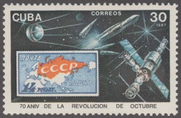 1987.37 CUBA 1987 MNH. Ed.3305. 70 ANIV DE LA REVOLUCION DE OCTUBRE. RUSIA RUSSIA ESPACIO. SPACE. COSMO. - Unused Stamps