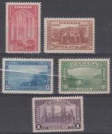 CANADA - 1938 Views Complete. Scott 241-245. MNH ** - Unused Stamps