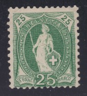 Schweiz Stehende Helvetia 25Rp Zu#67C Ohne Gummi - Unused Stamps