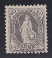Schweiz Stehende Helvetia 40Rp Zu#69A * Nachgummiert - Unused Stamps