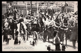 CPA ANCIENNE- FRANCE- RECEPTION D'ALPHONSE XIII A PARIS- LE PRÉSIDENT LOUBET ET LE ROI AU PANTHÉON- ATTELAGE GROS PLAN - Réceptions