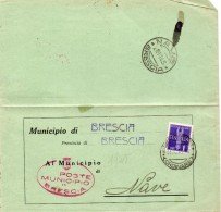 1945 LETTERA CON ANNULLO NAVE  BRESCIA - Luchtpost