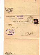 1945 LETTERA CON ANNULLO MARCON  VENEZIA + MEOLO - Airmail